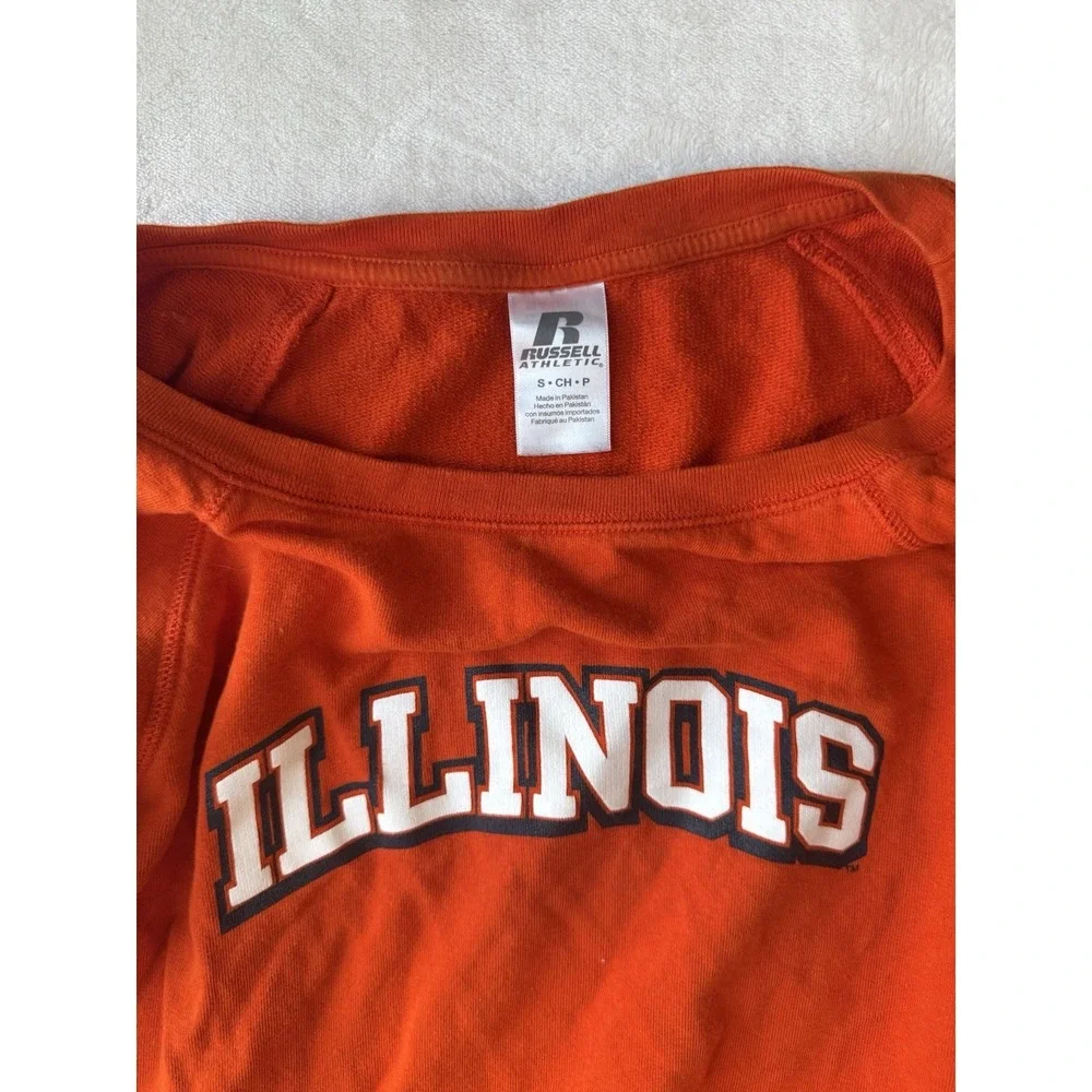 Russel Orange 'Illinois' Crewneck Sweatshirt Size‎ Small